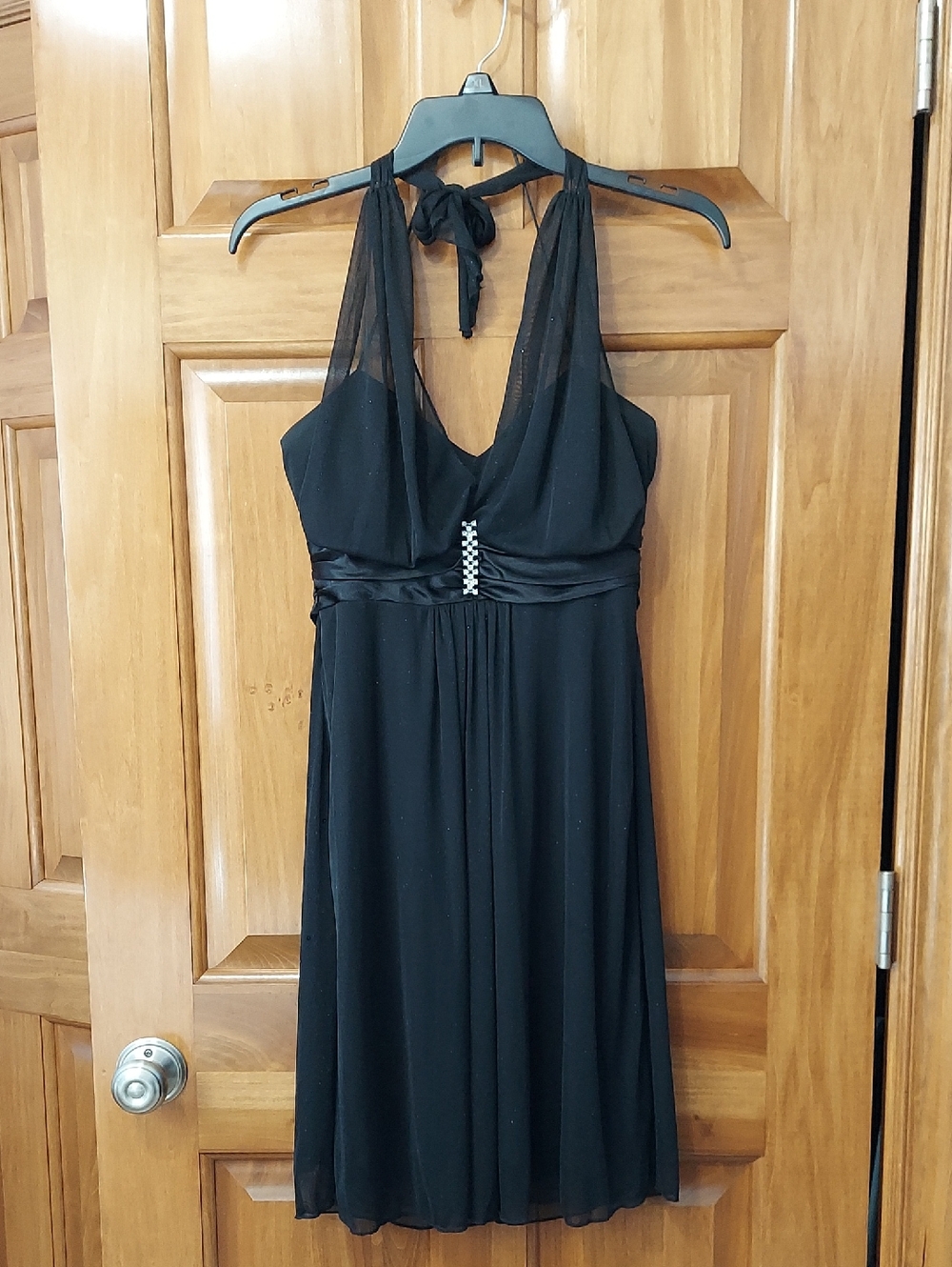 Speechless Black Halter Dress with Fine Gold✨️Sparkles, Size Medium, Like New